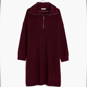Madewell Ribbed Half-Zip Sweater Dress